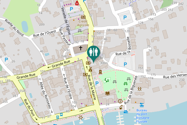 Map showing location of Rue de la Mairie 25 Toilet
