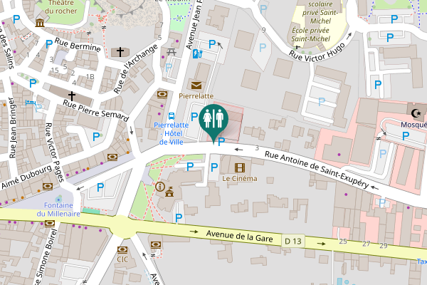 Map showing location of Rue Antoine de Saint-Exupéry 1 Toilet