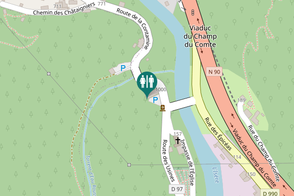 Map showing location of Route de la Contamine 1000 Toilet