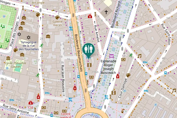 Map showing location of Boulevard Beaumarchais 8 Toilet