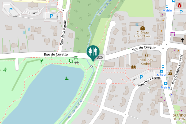 Map showing location of Rue de Curette Toilet