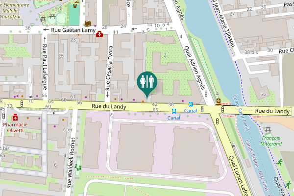 Map showing location of Rue du Landy 36 quater Toilet