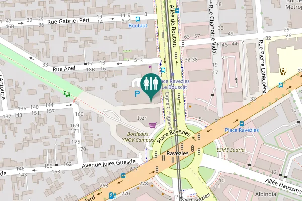 Map showing location of Allée de Boutaut 19 Toilet