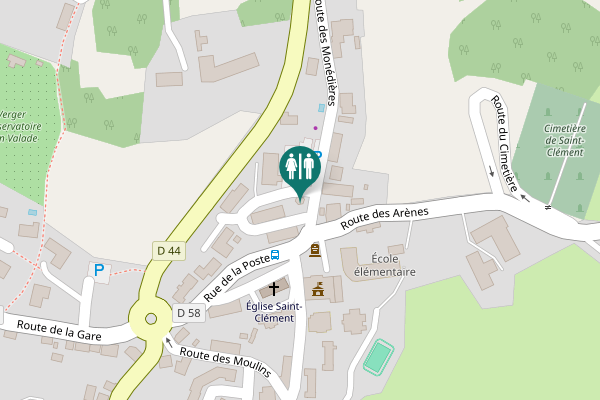 Map showing location of Place de la Liberté Toilet