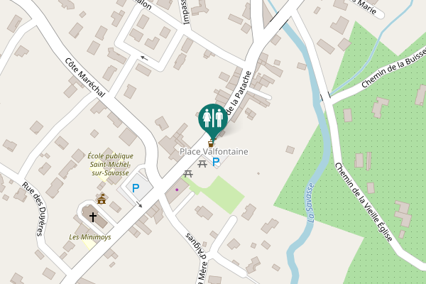 Map showing location of Rue de la Patache Toilet