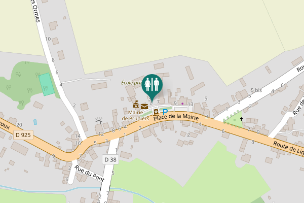 Map showing location of Place de la Mairie 3 Toilet