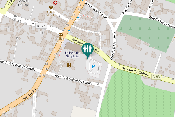 Map showing location of Avenue du Château 2 Toilet