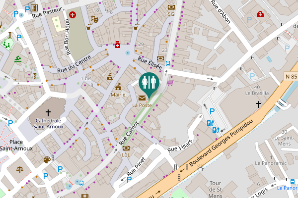 Map showing location of Rue Carnot 23 Toilet