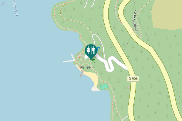 Map showing location of Route de la Plage 2 Toilet