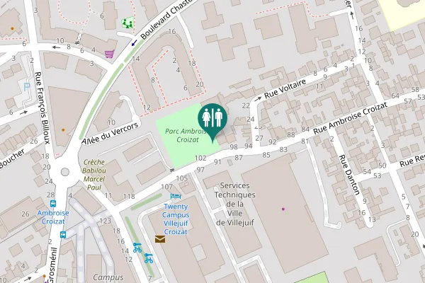 Map showing location of Rue Ambroise Croizat 91 Toilet