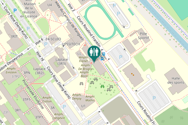 Map showing location of Allée du Campus de Rangueil U2 Toilet