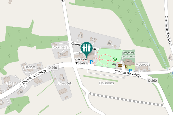 Map showing location of Place de l'École 120 Toilet
