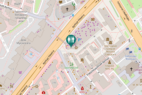 Map showing location of вуліца Няміга 3 Toilet