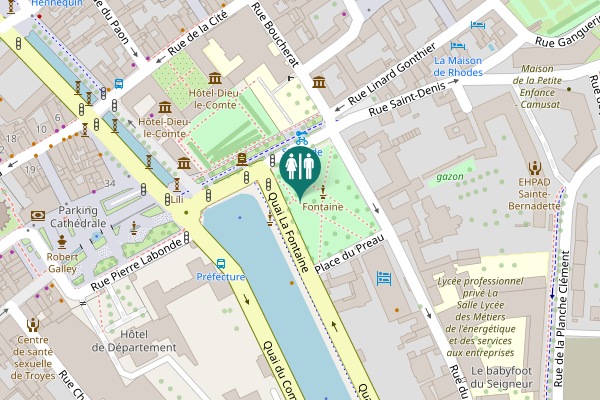Map showing location of Quai La Fontaine Toilet