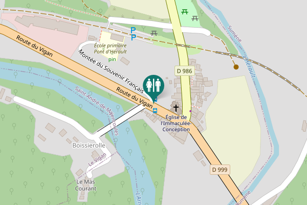 Map showing location of Montée du Souvenir Français Toilet