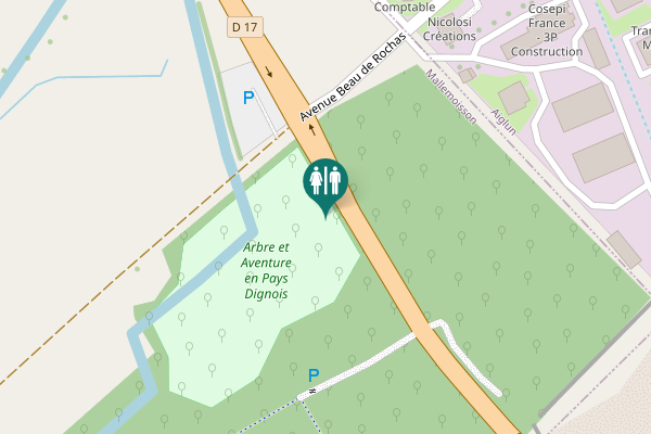 Map showing location of D 17 Toilet