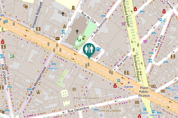Map showing location of Boulevard du Montparnasse 93 Toilet