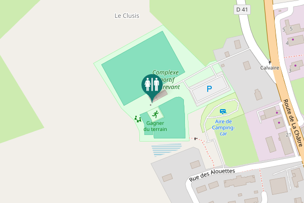Map showing location of Accès au Complexe Sportif Toilet