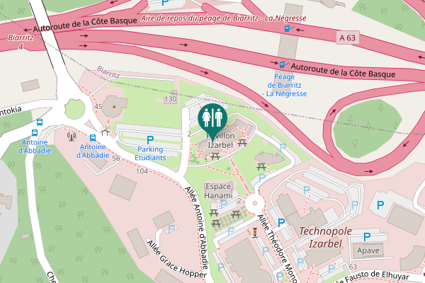 Map showing location of Terrasses Claude Shannon 2 Toilet