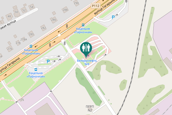 Map showing location of вуліца Гагарына 177 Toilet