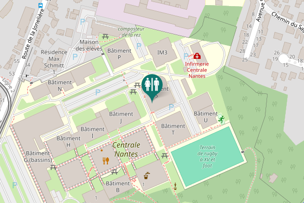 Map showing location of Rue de la Noë 1 Toilet