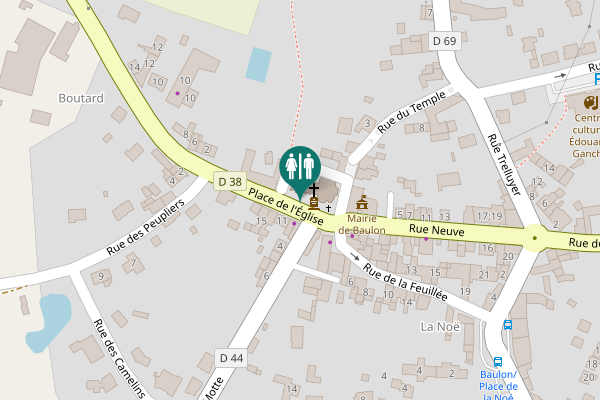 Map showing location of Place de l'Église 9 Toilet