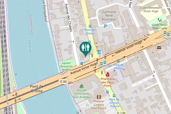 Map showing location of Avenue d'Alfortville 1 Toilet