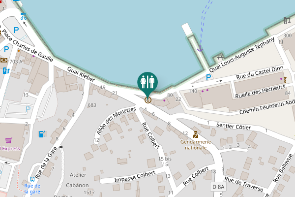 Map showing location of Quai Louis-Auguste Téphany 54 Toilet