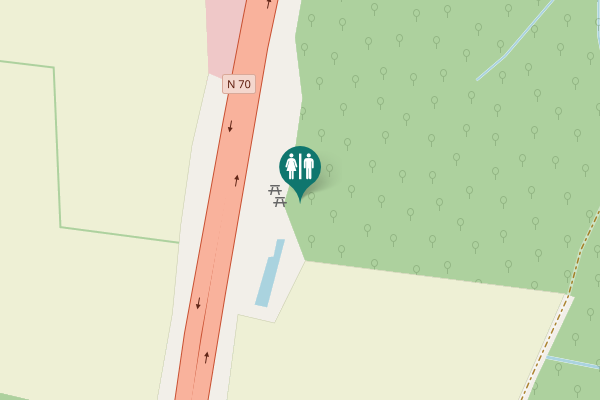 Map showing location of N 70 Toilet
