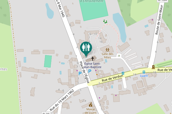 Map showing location of Place de l'Église 11 Toilet
