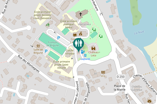 Map showing location of Place de Bilgune 84 Toilet