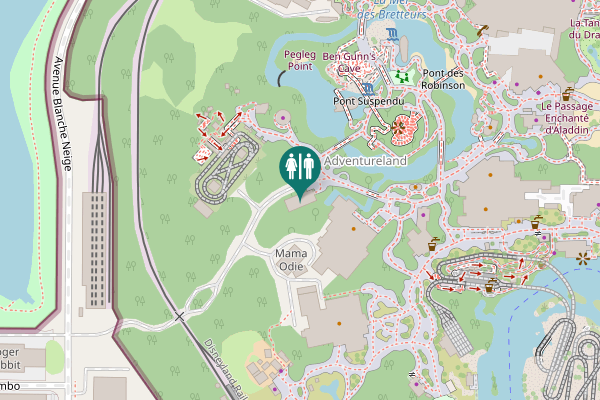 Map showing location of Disney Premier Access Toilet