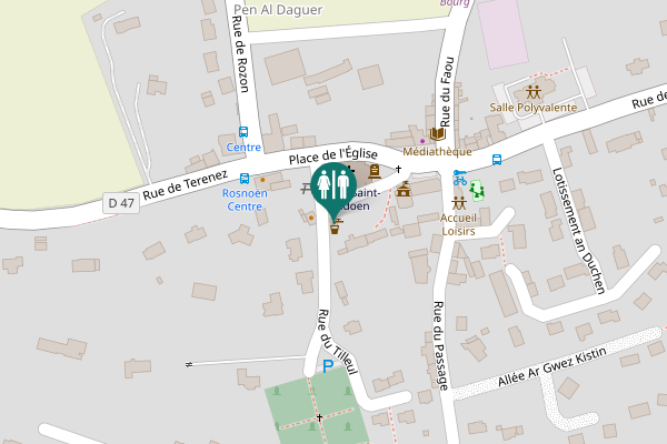 Map showing location of Rue du Tilleul Toilet