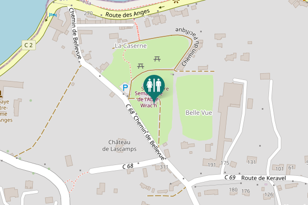 Map showing location of Chemin de Bellevue 311 Toilet