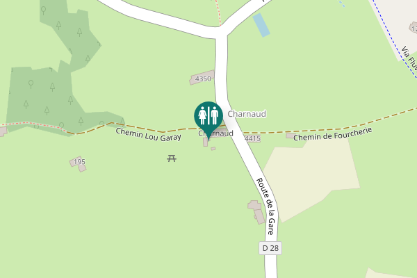 Map showing location of Chemin Lou Garay Toilet