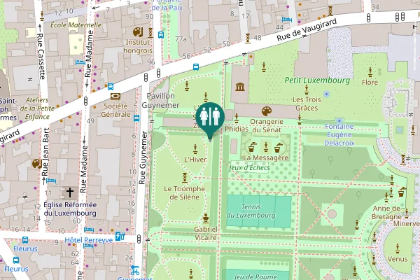Map showing location of Rue de Vaugirard 54 Toilet