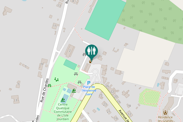 Map showing location of Avenue Jean Augry Toilet