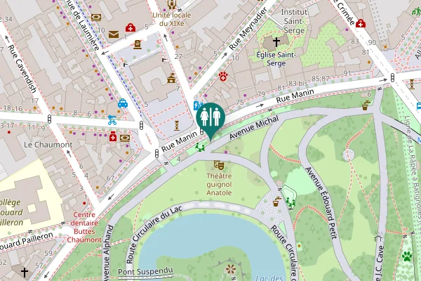 Map showing location of Avenue Michal Toilet
