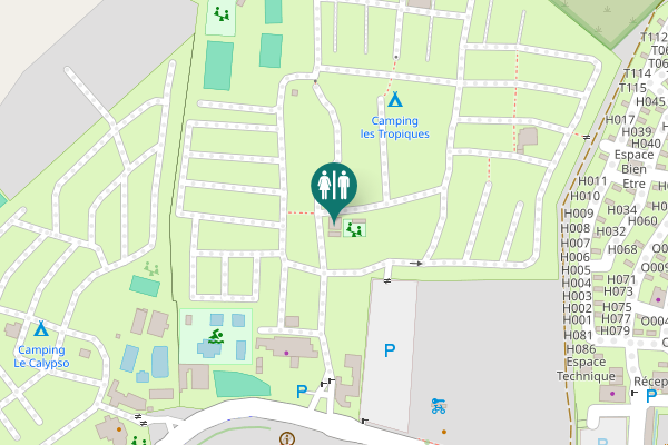 Map showing location of Boulevard de la Plage Toilet