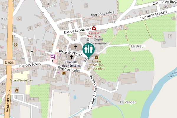 Map showing location of Rue de la Mairie 2 Toilet
