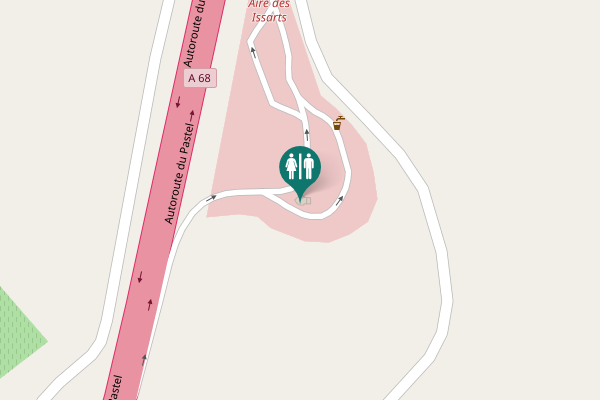 Map showing location of Montans Toilet