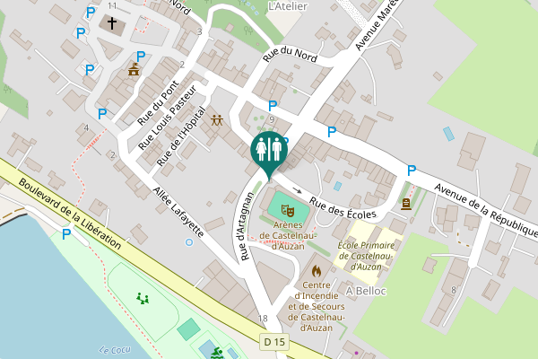Map showing location of Rue des Écoles Toilet