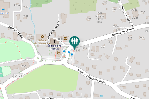 Map showing location of Avenue du Léman 833 Toilet