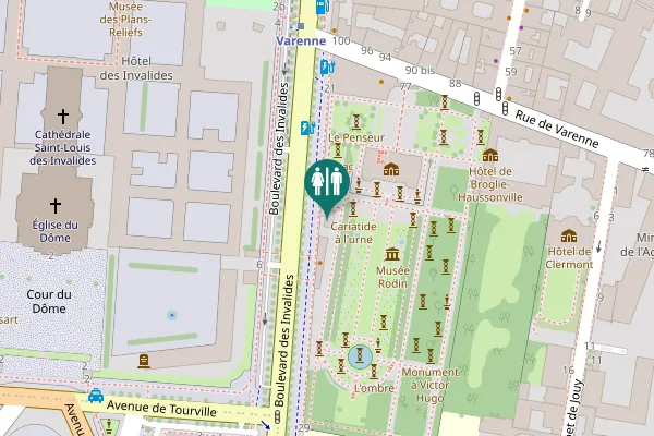 Map showing location of Rue de Varenne 77 Toilet
