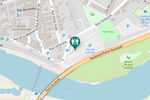 Map showing location of Rue Cantarane Toilet