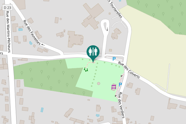 Map showing location of Rue des Colverts Toilet
