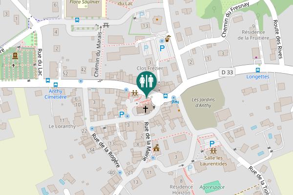 Map showing location of Allée Saint-Barthélémy Toilet