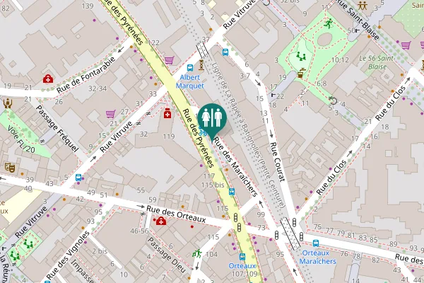 Map showing location of Rue des Maraîchers 108 Toilet