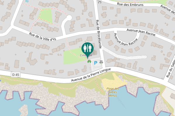 Map showing location of Avenue de la Pierre Longue Toilet