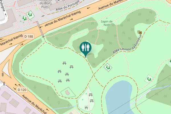 Map showing location of Allée Laurete da Fonseca Toilet